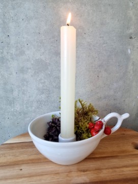 Kammerlysestake - hvit