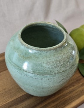 Rund turkis vase