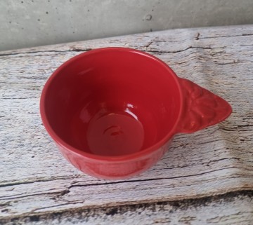 Skål med hank - rød