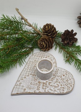 Hjertelysestake hvit