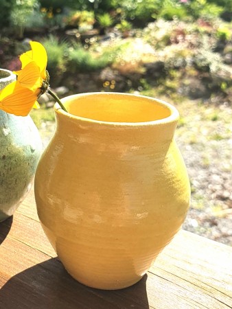Gul småplukk vase