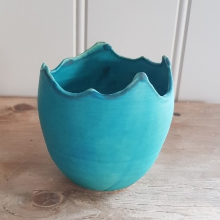 Lysegg, telyseholder i turkis