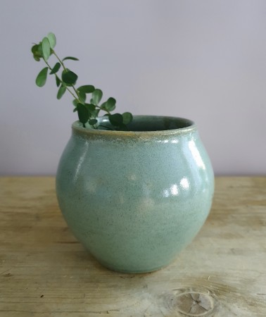Kobbergrønn vase 10 cm